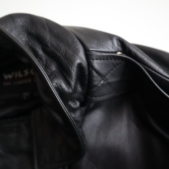Wilson Men's Leather Vintage Coat Jacket, Genuine Black Leather Jacket, Large - Picture 11 of 15